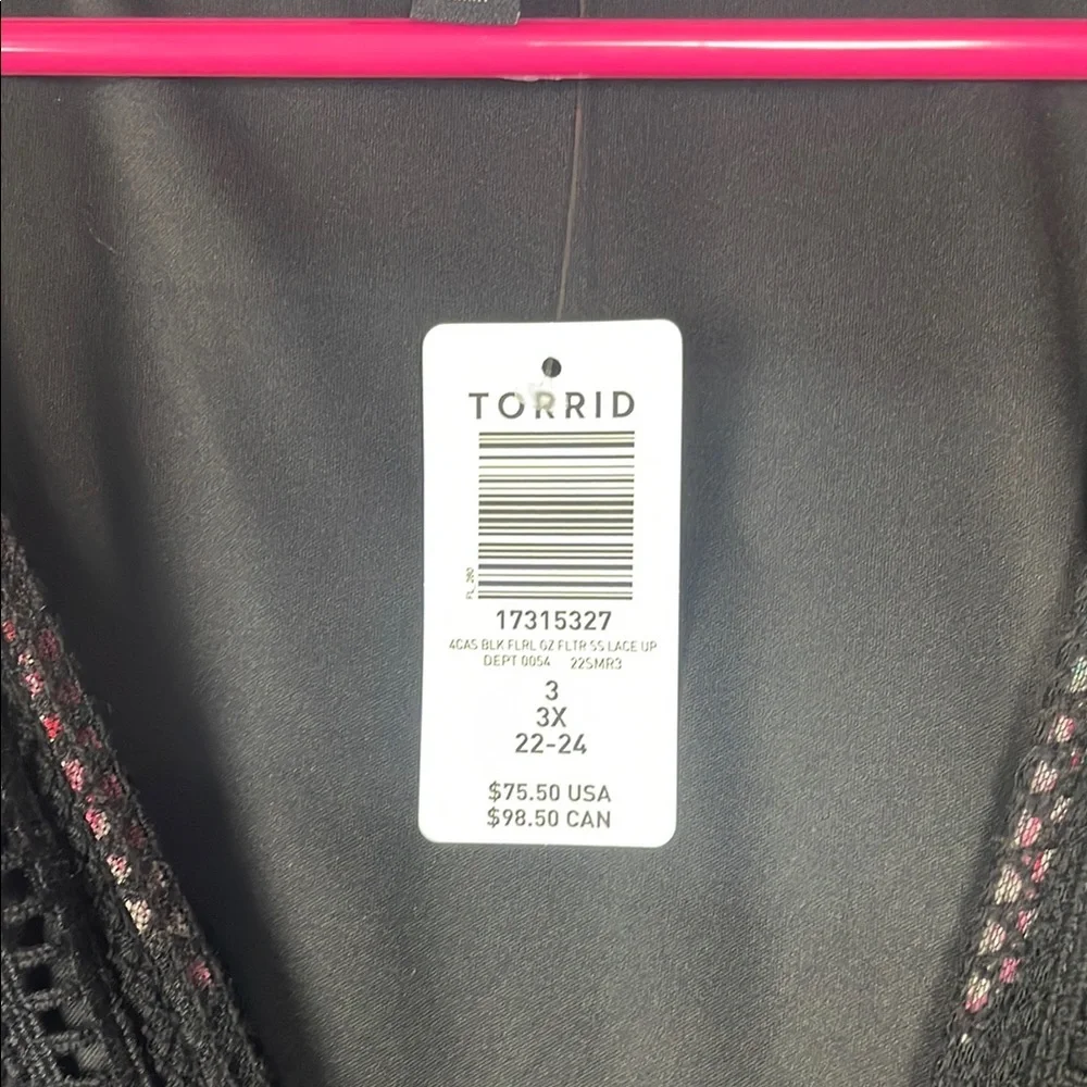 Torrid 3X plus NWT floral flutter sleeve dress whimsygoth fairy cottage